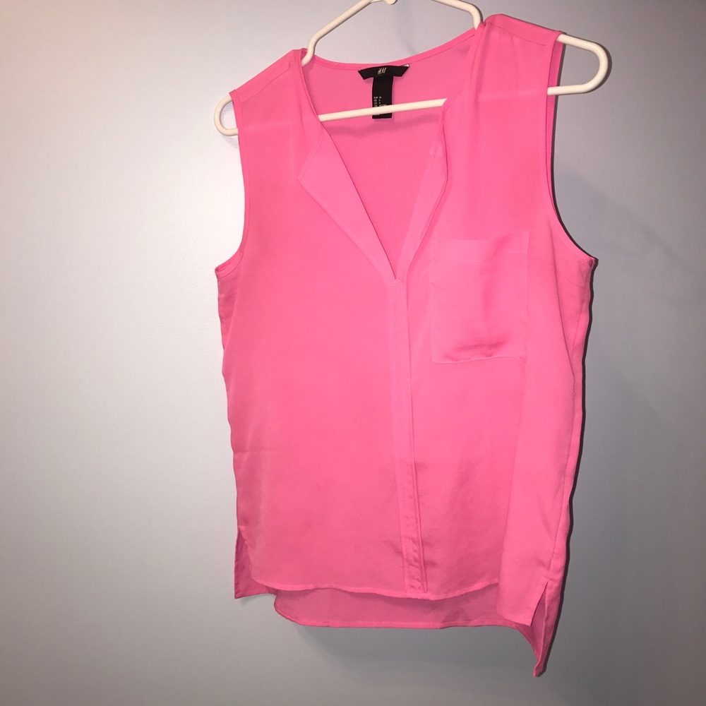 H & M sleeveless hot pink blouse